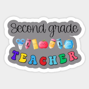 Second Grade Teacher Shirt Sticker